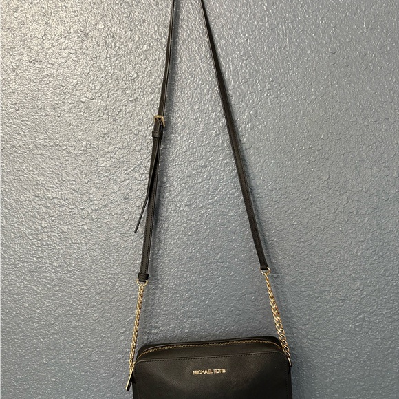 Michael Kors Black Crossbody with Gold Accents - Picture 2 of 11